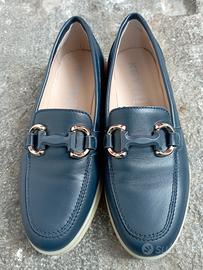Mocassini in pelle blu