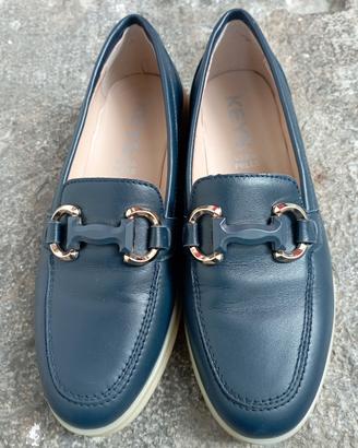 Mocassini in pelle blu