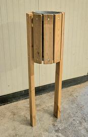 Cestino portarifiuti da esterno in legno