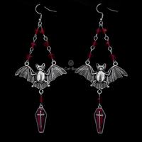 Orecchini Pipistrelli con Bara Rossi e Neri