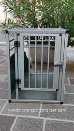 Trasportino da auto per cani in alluminio