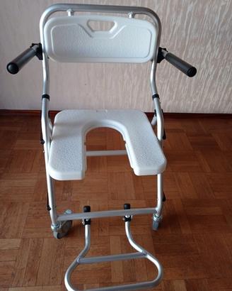Sedia da Doccia e WC Pieghevole con Ruote per Anzi