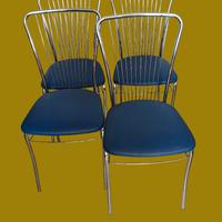 quattro sedie  in metallo  cromato 