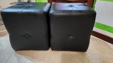 Coppia Pouf Ecopelle neri