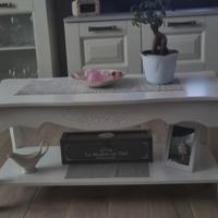 Tavolino da soggiorno stile country/ shabby bianco