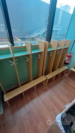 panca spogliatoio 3 posti per scuola infanzia