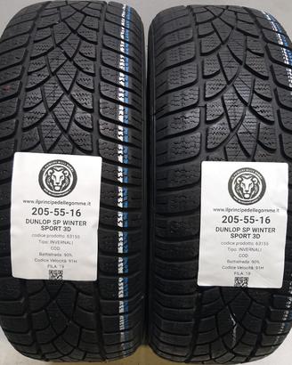 2 GOMME 205 55 16 DUNLOP A63155