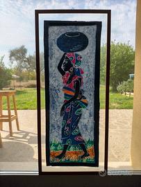 Quadro Batik Artigianale su Tela – Donna Africana 