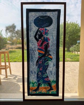 Quadro Batik Artigianale su Tela – Donna Africana 
