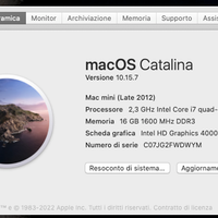 mac mini i7 2,3 16gb ram 500 ssd fine 2012