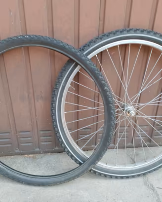 Ruota completa anteriore + copertone Mtb