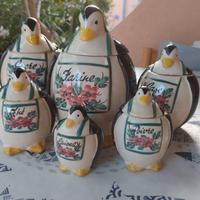 Set barattolo cucina ceramica pinguino dipinto man