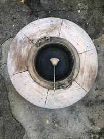 Antico braciere in legno + conca in rame