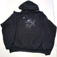 Felpa Fruit of the Loom Nera Vintage Fish L Ottime