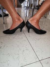 Scarpe nere da ballo in pelle taglia 37,5