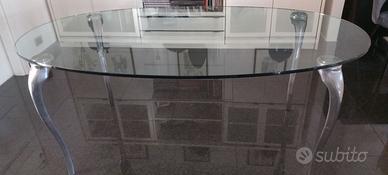 TAVOLO OVALE IN CRISTALLO