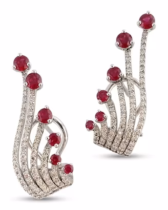 Orecchini a Ventaglio ear climber Oro Bianco