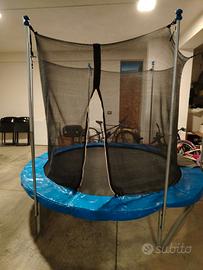 Trampolino elastico con rete di protezione  240 cm