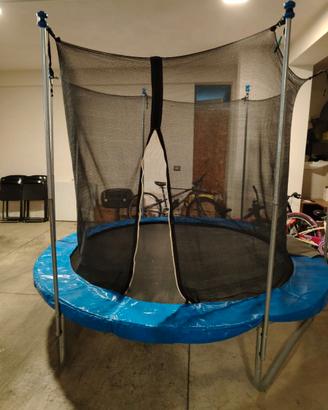 Trampolino elastico con rete di protezione  240 cm