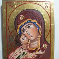 Icona dipinta a mano su tavola Madonna di Vladimir