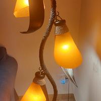 lampada  carta di riso e legno 