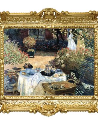 STAMPA SU CARTA MONET COLAZIONE IN GIARDINO 55X45