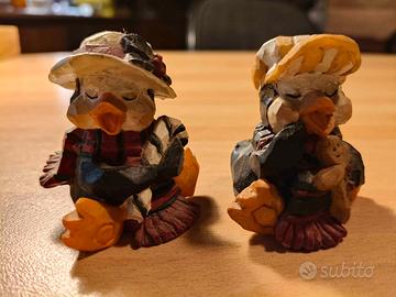 Coppia statuette anatre in resina MariCart Italy