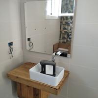 mobile bagno 80 completo in legno vecchio sospeso