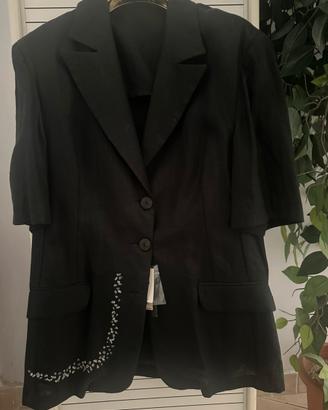 Giacca vintage donna 100%lino nera