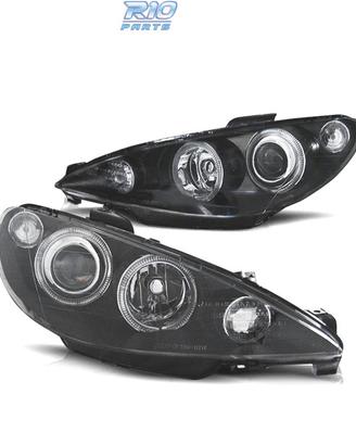 FARI PEUGEOT 206 98-09 ANGEL EYES FONDO NERO