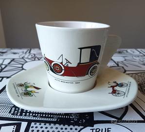 Tazza, Piatto Ceramica Pacetti Albisola Auto Epoca