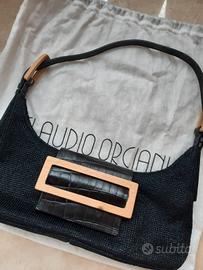 Borsa Claudio Orciani Raffia, Pelle e Legno