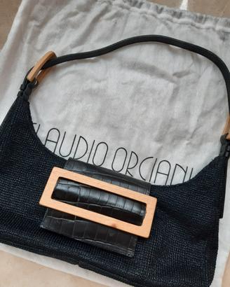 Borsa Claudio Orciani Raffia, Pelle e Legno