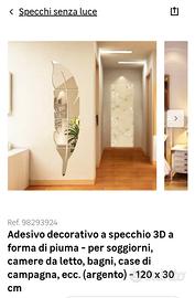 Adesivo decorativo a specchio 3d
