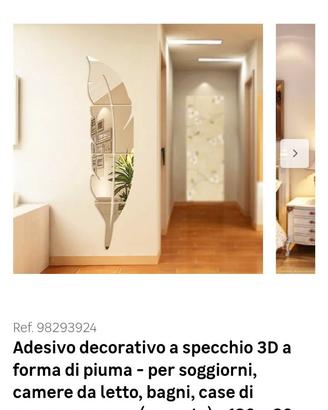 Adesivo decorativo a specchio 3d