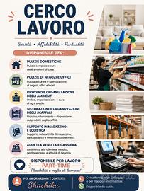 Pulizie, cassiera, logistica, altro