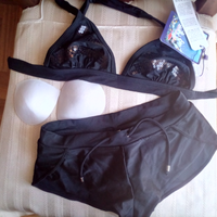 Costume da bagno donna con paillettes nere