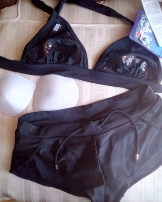 Costume da bagno donna con paillettes nere