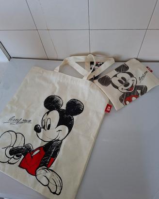 Borsa tote + pochette Mickey Mouse