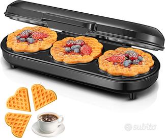 Piastra Waffle Fohere 1200 Watt 3 Postazioni Nuova