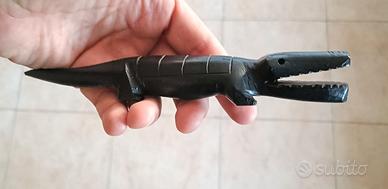 Scultura africana Coccodrillo legno scuro, 19x3 cm