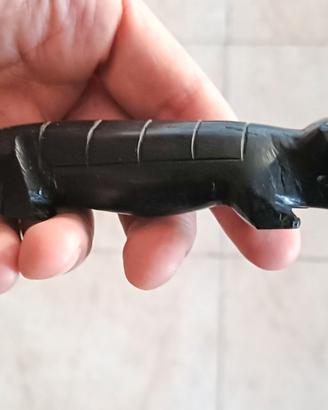Scultura africana Coccodrillo legno scuro, 19x3 cm