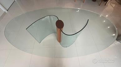 Tavolo da pranzo in Cristallo Ovale moderno