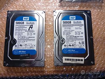 HDD WD Blue 500GB SATA – Buono stato, testati