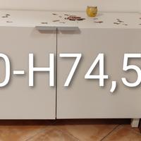 Vetrina soggiorno laccata bianca con mensola  L180