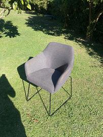 Sedie per interno o esterno grigie in stoffa