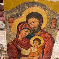 Icona Sacra Famiglia grande su legno