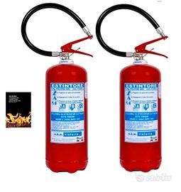 2 ESTINTORI POLVERE KG 6 ,  2 STAFFE , 2 CARTELLI 