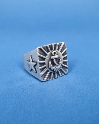 ANELLO VINTAGE "PIETRO FERRANTE" ANCORA CON RAGGI