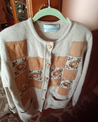 Cardigan lana e angora